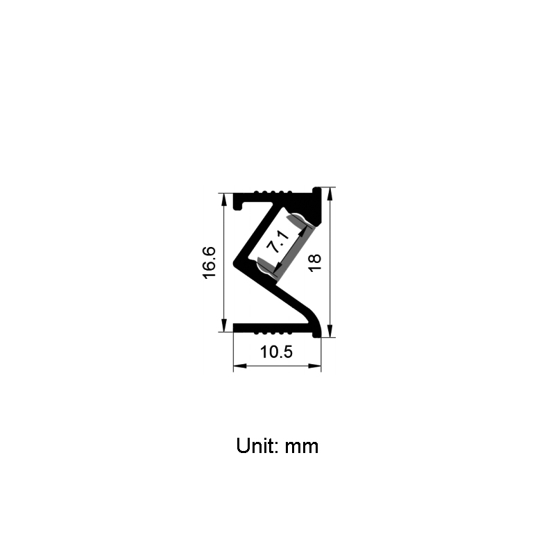 LED Black Aluminum Channel For LED Strips Ultra Narrow 7mm LED Black Aluminum Channel For LED Strips Ultra Narrow 7mm